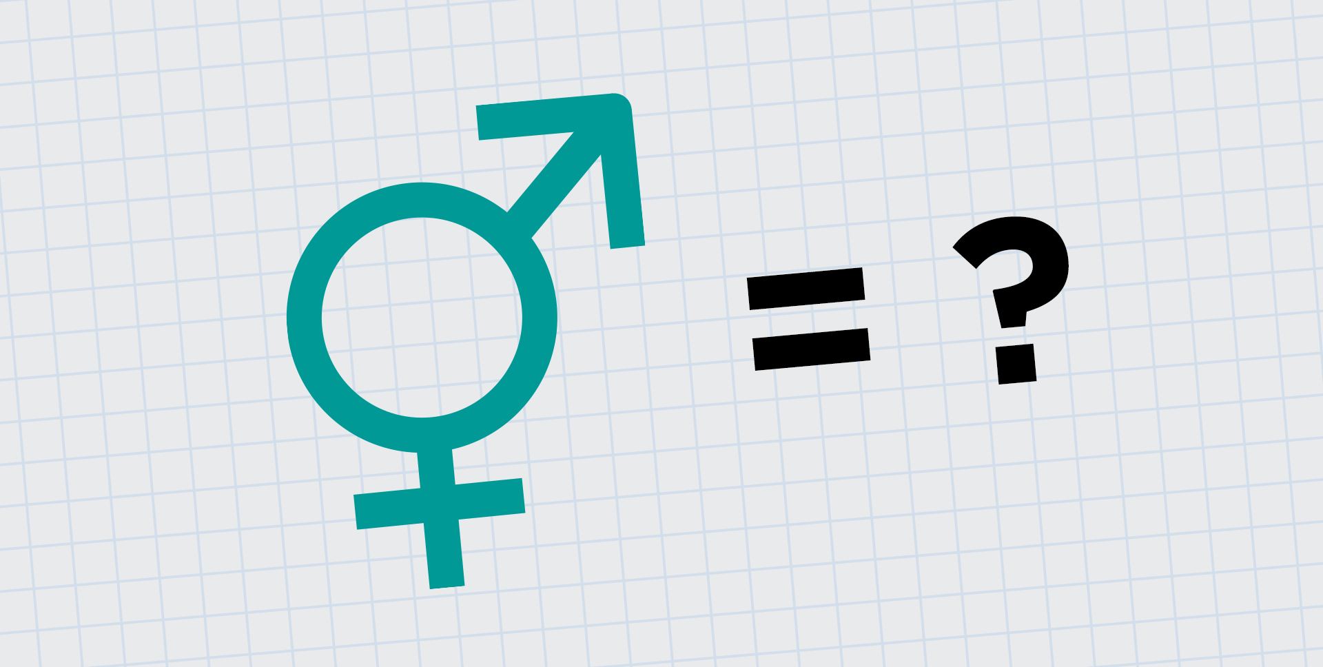 Male and female gender symbols next to a question mark