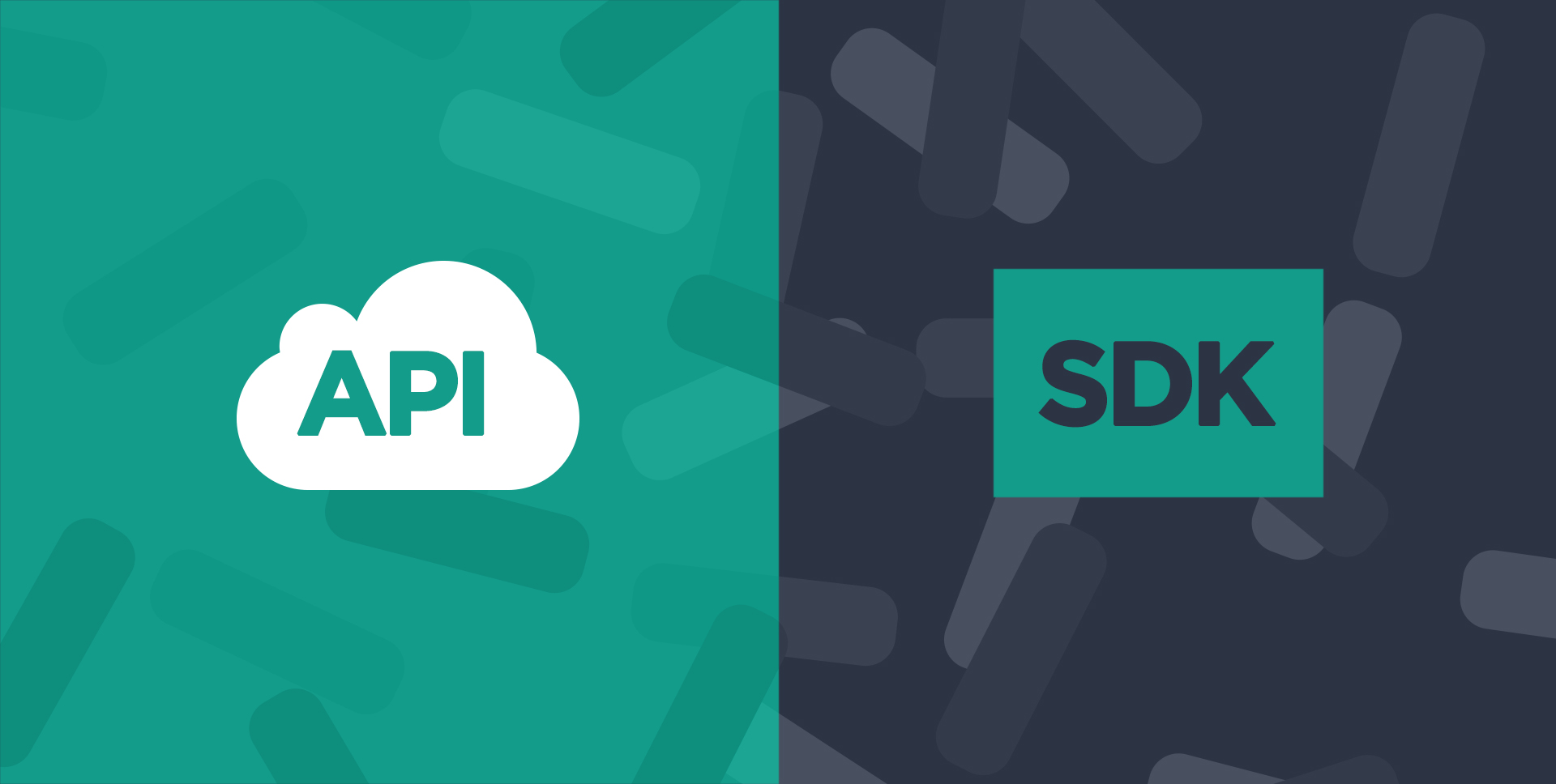 Illustration symbolizing the terms difference between 'API' and 'SDK'