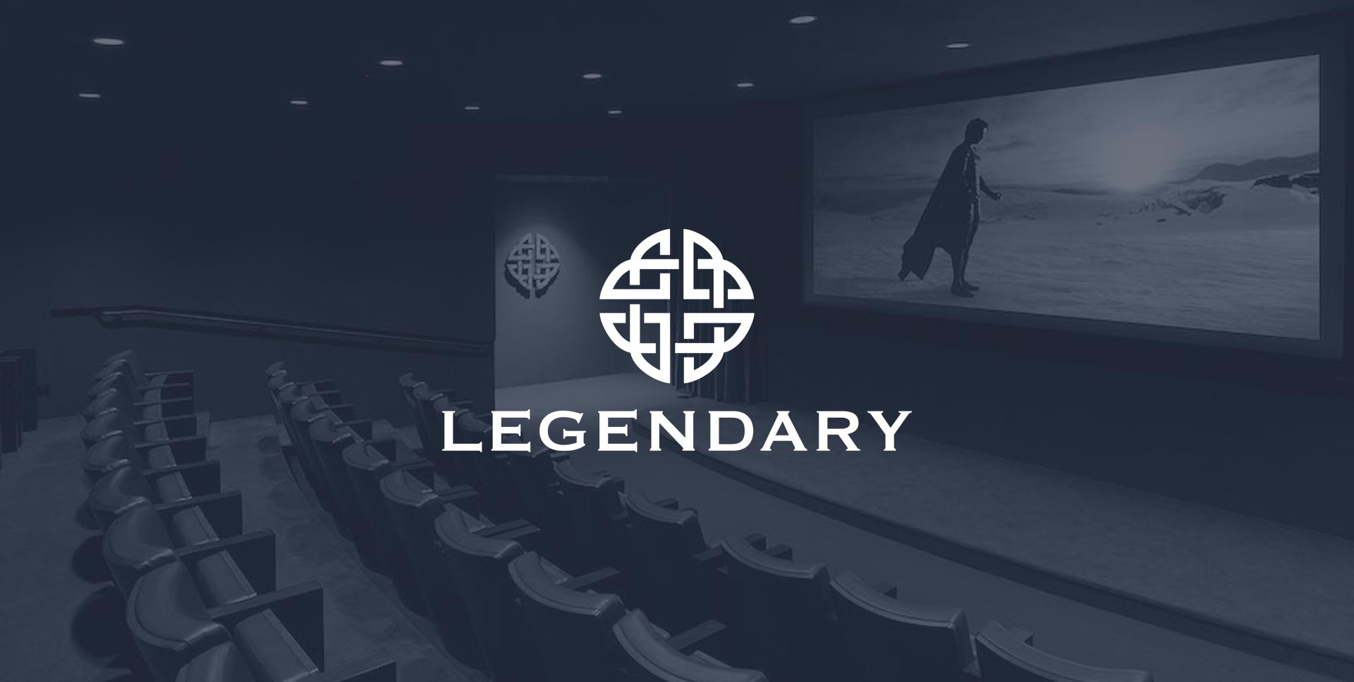 Legendary Pictures logo overlaid on a photo of a movie theater