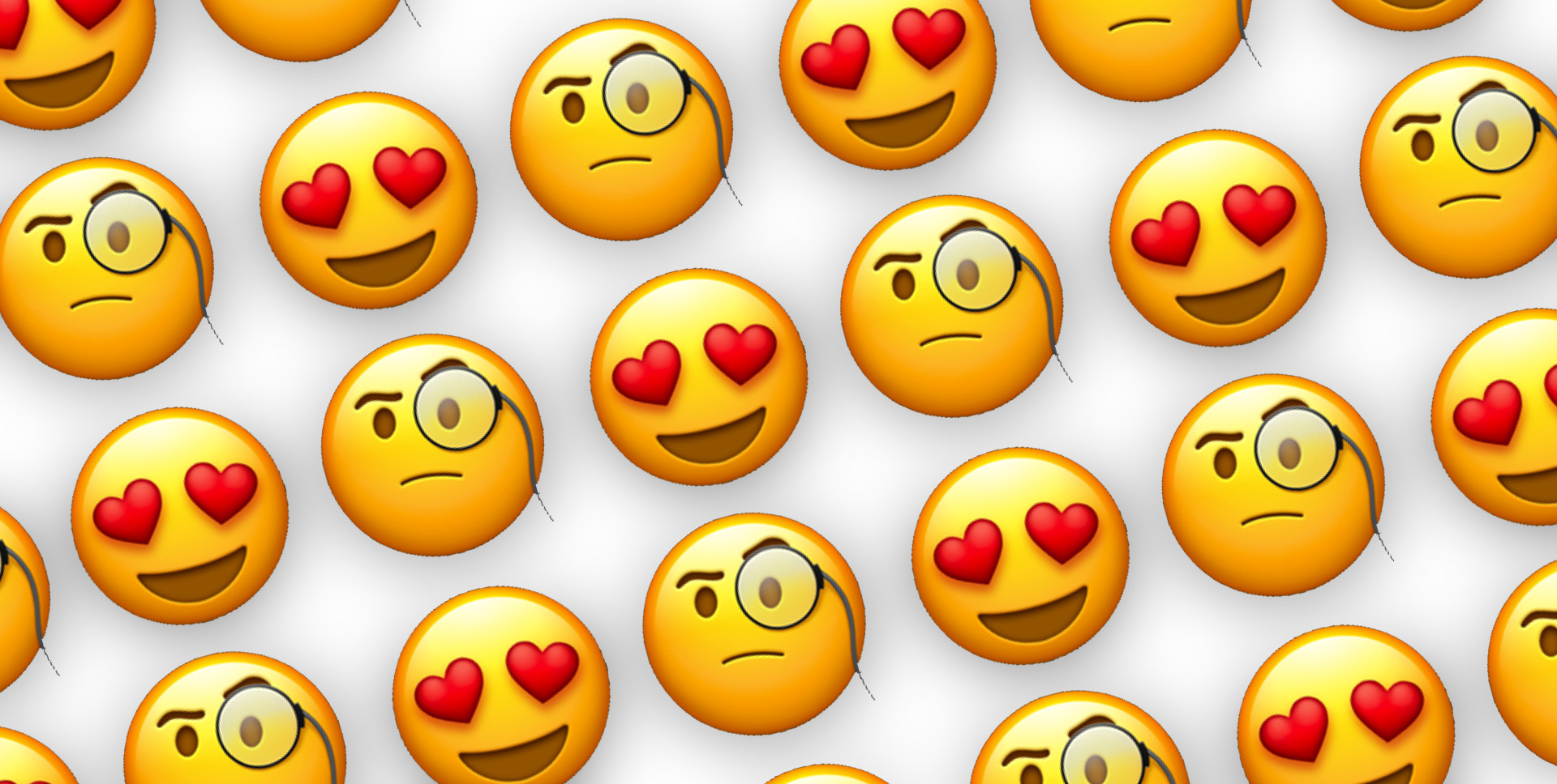 Pattern of Heart Eyes and Monocle Emojis