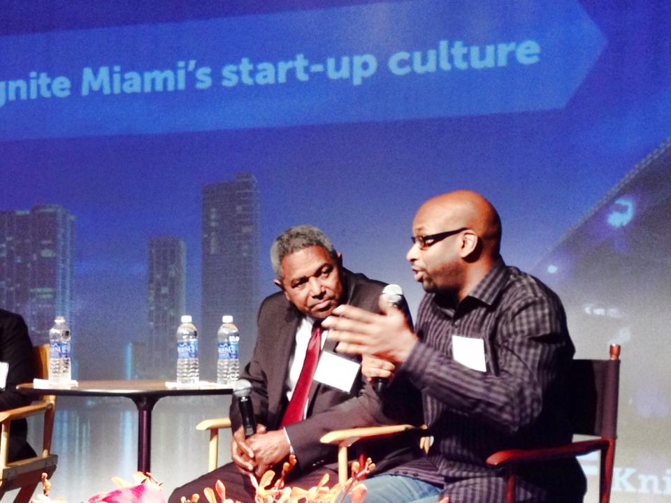 Kairos CEO Brian Brackeen speaking at a panel on Miami's startup scene